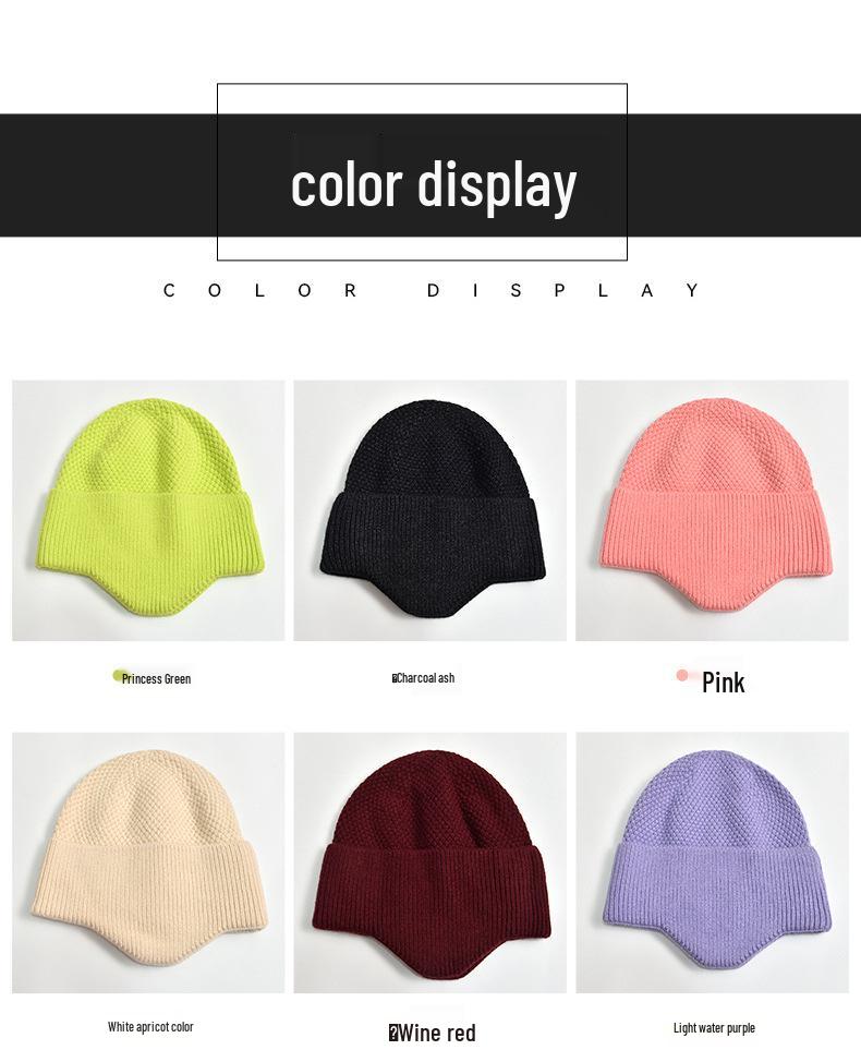Thick Knit Wool Beanie: Winter Warm, Cold-Proof, Windproof, Ear Protection Hat for Men & Women