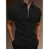 Men'S Summer Sports And Fitness T-Shirt Casual Lapel Short-Sleeved Half-Zip Polo Shirt Man