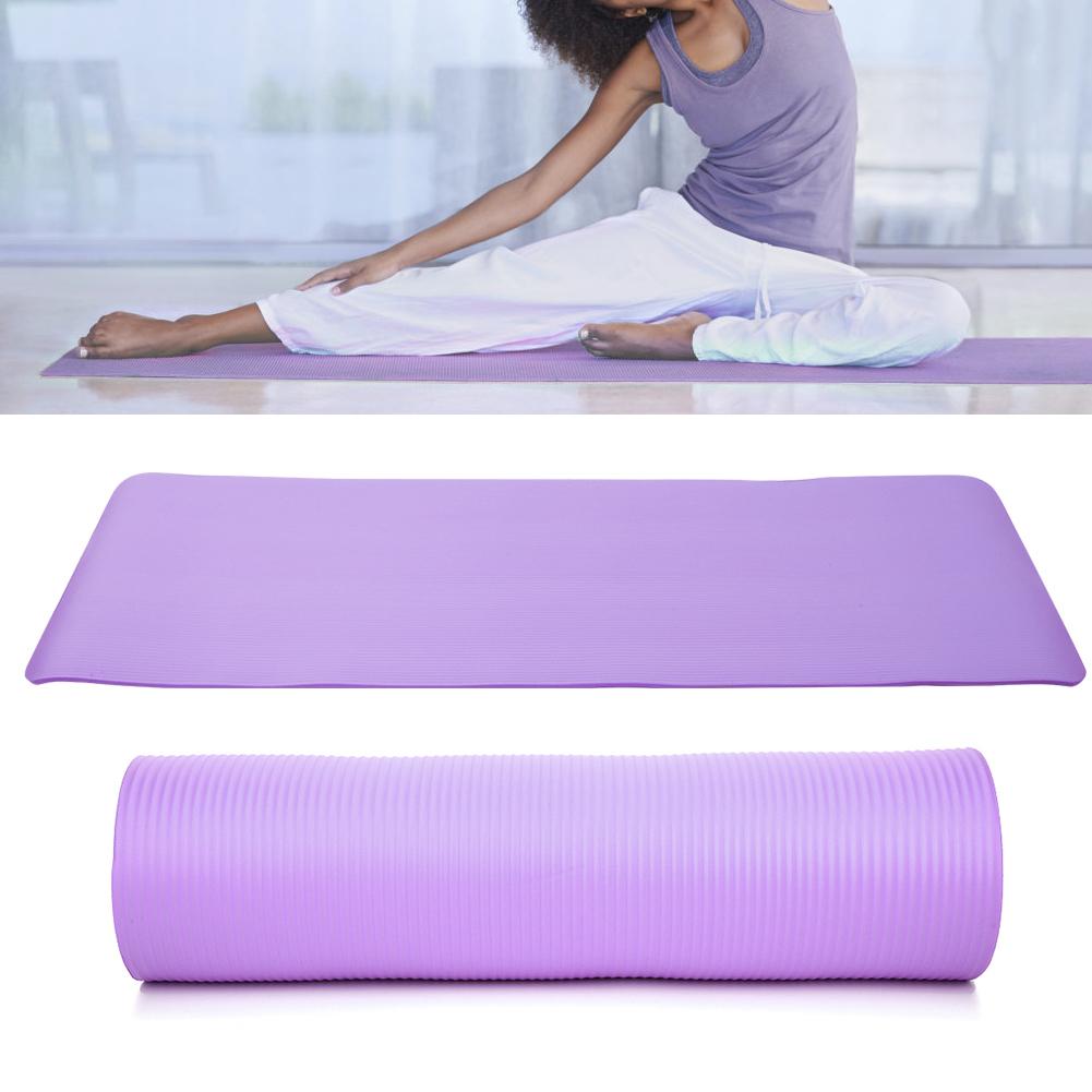 Lengthen NBR Pad Widened Non-Slip Mat Multifunction Fitness Exercise Cushion 183 X 61 X 1cm(Purple )