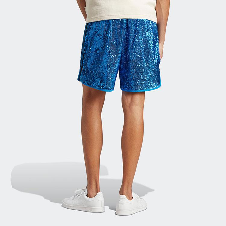 Adidas Originals Trefoil Blue Version Sequin Embellished Athletic Straight Shorts Men Shorts IA2478
