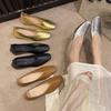 Women's Loafers Genuine Leather Luxury Shoes Grade Silver Heels Gold Pumps Square Toe Elegant Mary Janes Shoes Women