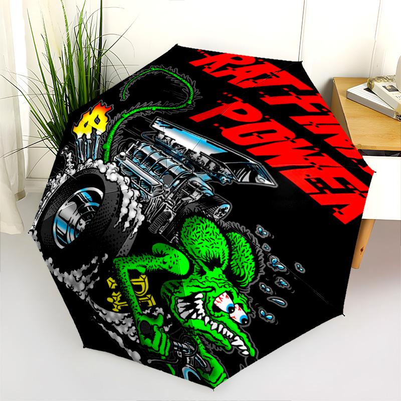 Rat Fink Boss Car Art Folding umbrella Suitable for all seasons durable Gift Umbrella Sun umbrella