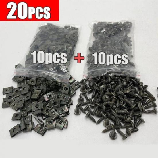 Car Metal Screw Clips Mixed Set U-Type Fastener Clip with Screw Anti-Sheet Screw