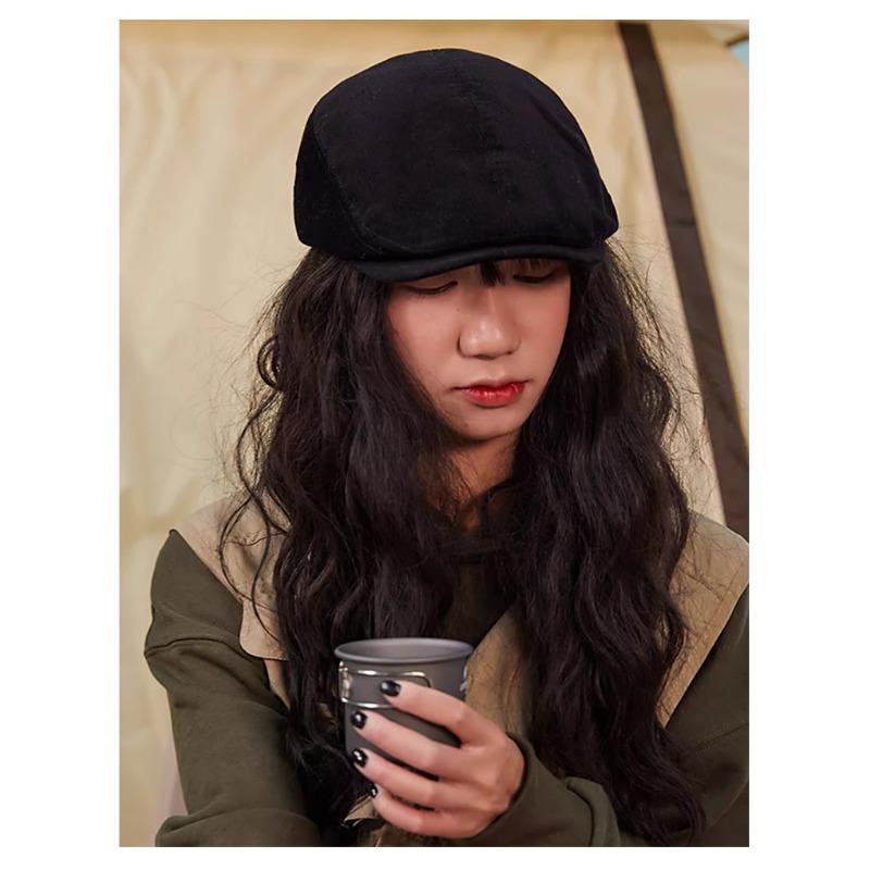 Beret forward hat retro literary and artistic versatile painter hat solid color simple two wearing beret hand embroidery