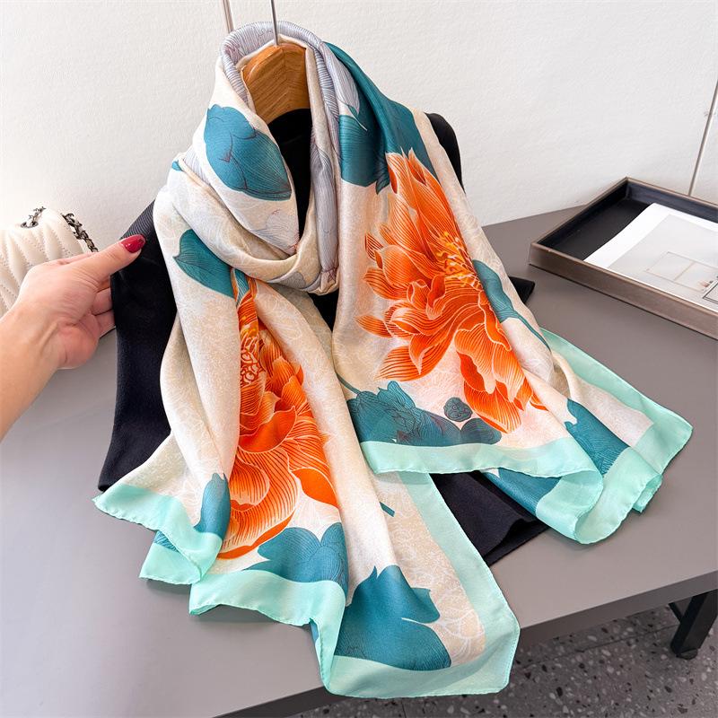 Luxury Brand Woman Scarf Muslim Hijab High Quality Ladies Shawl Headband Flower Paisley Scarf for Women Beach Silk Scarf Bandana
