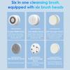 Portable 6-in-1 Silicone Electric Cleansing Brush Facial Pore Cleaning and Exfoliating Waterproof Sonic Cleansing Brush