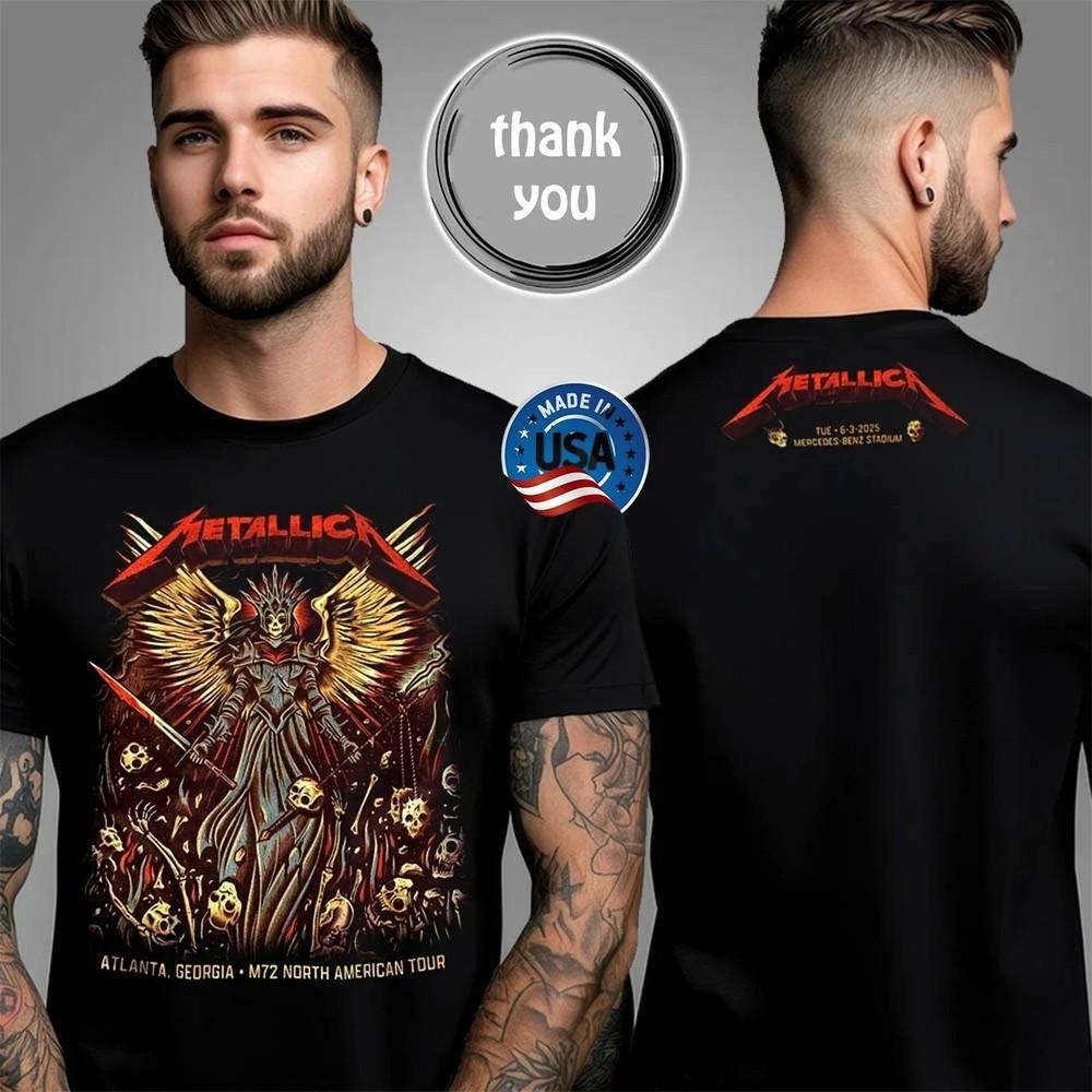 Metallica M72 Atlanta Georgia June 3 2025 Reprint T-Shirt Stadium Tour Fan Tee Unisex T-Shirt L