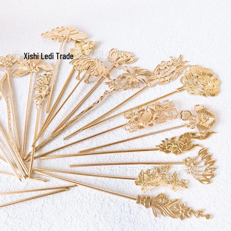 DIY Handmade Kingfisher Feather & Mother-of-Pearl Hairpin Kit with Cloisonné Enamel Zither Base & Butterfly Design - Free Shipping