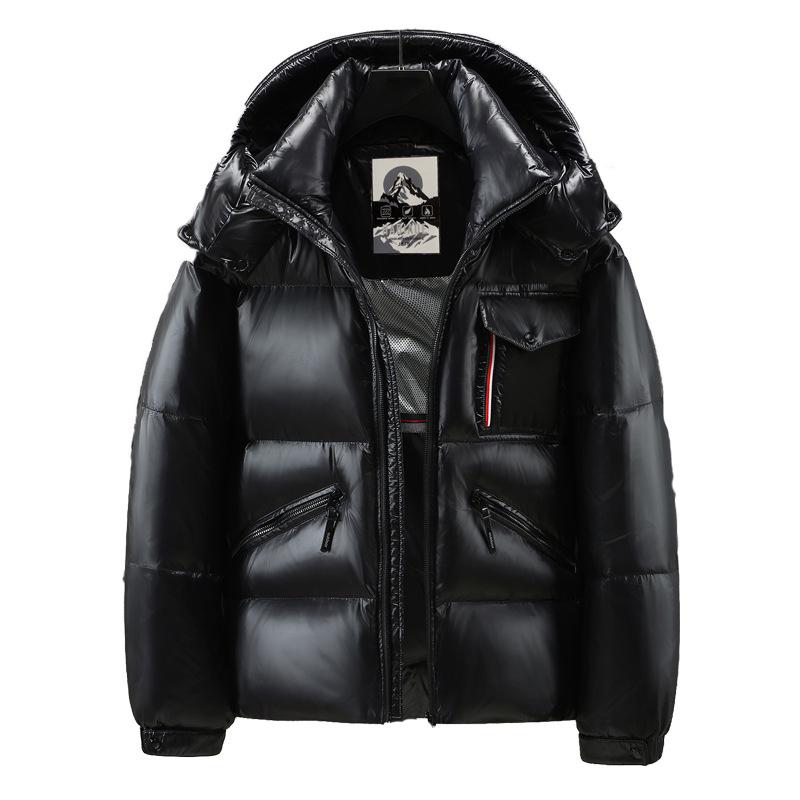 Męska modna błyszcząca zimowa kurtka puchowa