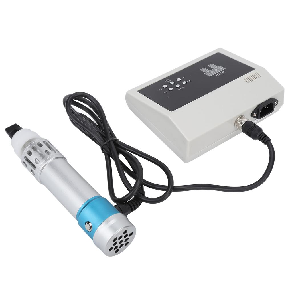 ED Shockwave Therapy Machine Extracorporeal Shock Wave Treatment Massager 100‑240V Blue and Silver