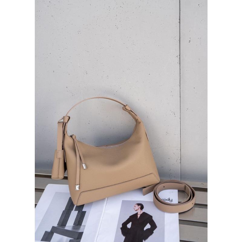 Cowhide Single-shoulder Women's Bag with Large Capacity Crossbody Tote Bag for Dumplings Fashionable and Simple Shopping Bag