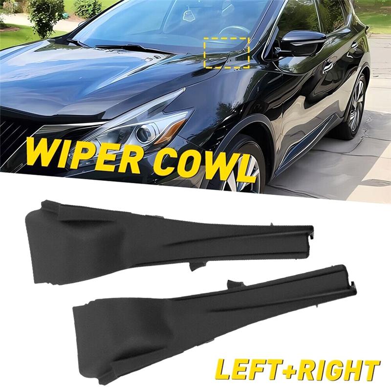 A28G-Corner Windshield Wiper Cowl Cover For Nissan Murano 2015-2017 66894-5BC0B 66895-5BC0B Replacement Accessories 1Pair
