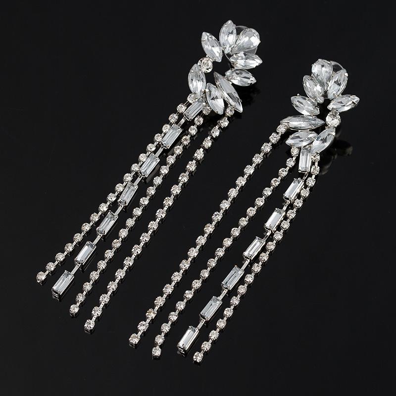 Korean Style New Earrings 2020 Rhinestone Tassel Yiwu Accessories Factory Direct Sales E048