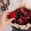 Red Flower Stem Jewelry Box Velvet Engagement Rings Box Romantic Wedding Ring Holder  Wedding