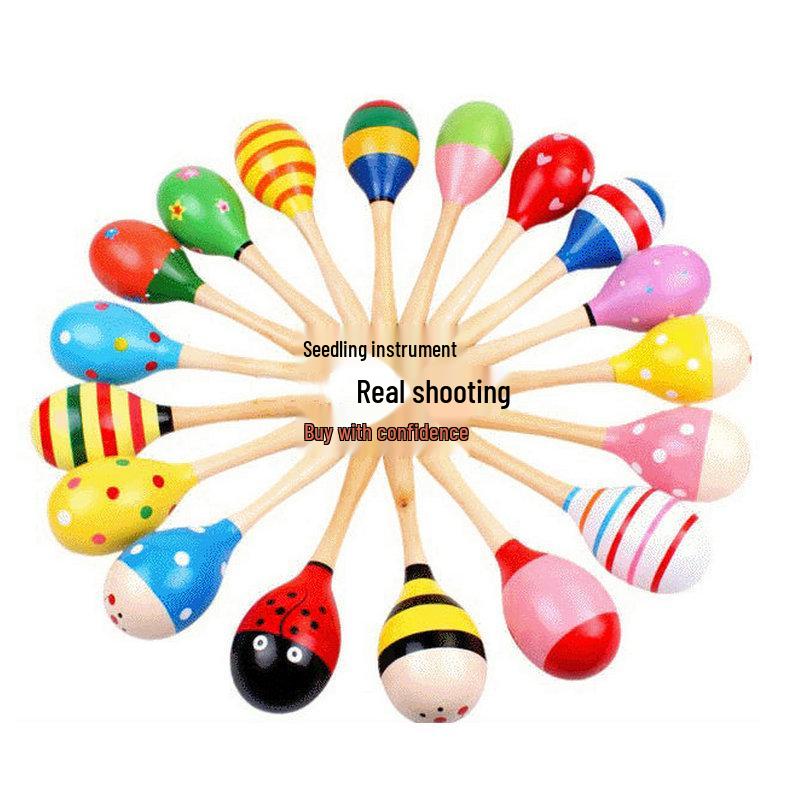 Colorful Wooden Maracas for Children - Orff Percussion Teaching Aids