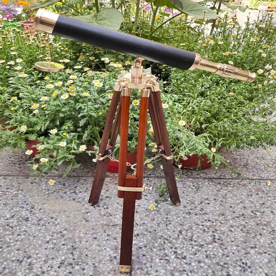 Marine Telescope,  Telescope On Tripod, Marine Telescope with Leather Stitching, Office Desk Decor