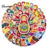 Adhesive Decorative Decals 50Pcs Russian Matryoshka Doll Stickers, Cartoon Nesting Theme Decal, Packs Sticker for Water Bottles Phone Scrapbook Guitar