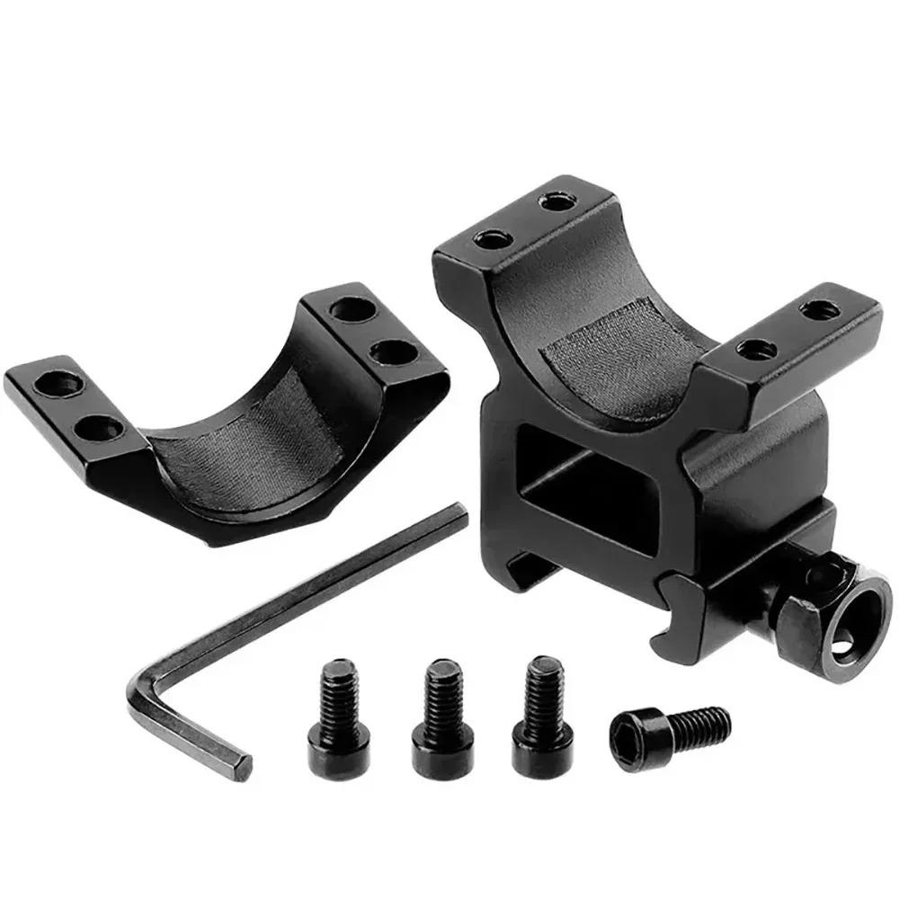 2PCS Clamps 30mm Rifle Scope Mount Picatinny Dovetail Rail Adapter Aluminum Ring with Stop Pin for Hunting Flashlight Clamp
