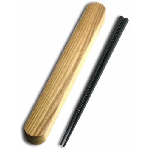 

Nagao Chopsticks and Chopstick Case Set, 23cm Hexagonal, Black, Dishwasher Safe, Made in Japan