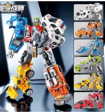 7 in 1 Transform Bruticus Combined Robot Playthings Alloy Robot Deformation Squad Tank Aircraft Battleship Team Model Action Figures