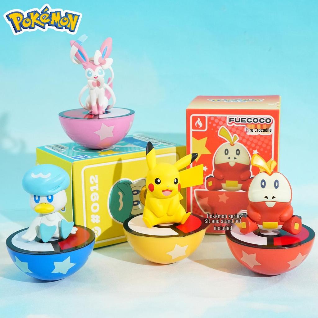 Pokémon Sitting Figurine Series: Roly-poly Decompression Toy for Home or Office Decor