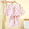 Childrens Cartoon Cotton Pajama Set With Breathable Fabric For Toddler Comfort