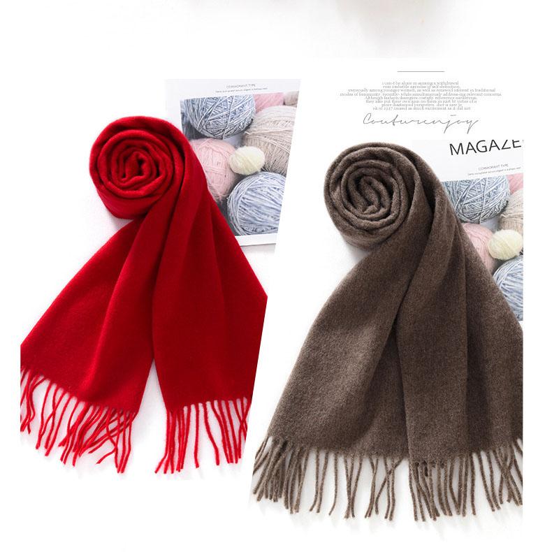 Sciarpa 32x180cm 100% Lana Merino, Coperta Invernale Spessa con Nappe, Sciarpa da Collo Calda e Accogliente, Accessorio Autunno Inverno da Donna