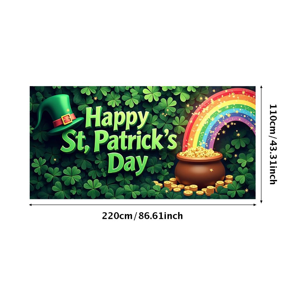St Patricks Day Backdrop Banner With Beer Mug And Clover Party Event Decoration Photo Booth photography Background Props