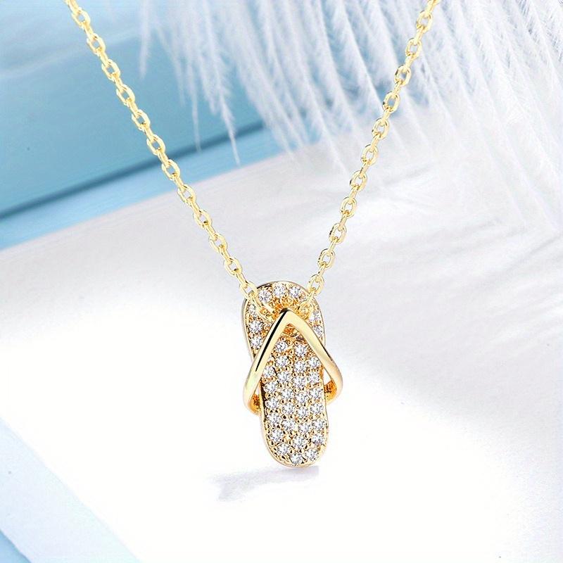 Creative and Minimalist Slippers, Necklace, Fashionable and Personalized Temperament Necklace, Birthday and Christmas 17.6 in золотой