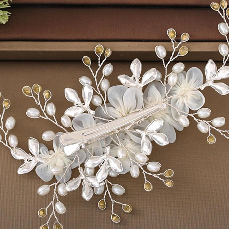 1 Bridal Flower Rhinestone Pearl Hair Comb; Bridal Hair Accessories