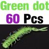 MNFT 60Pcs 45mm/0.4g Luya Soft Fishing Bait PVC Root Fish Bait 3-tail Spiral Multi-Colors Slug Bait