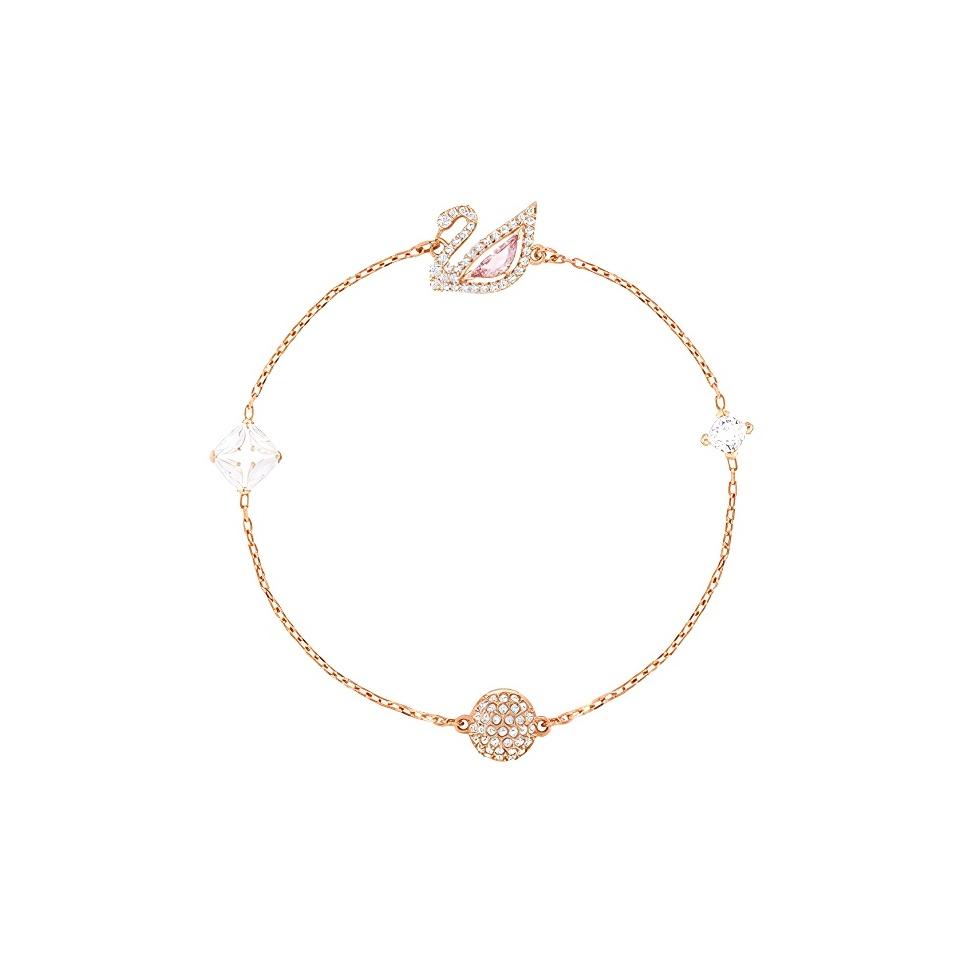 

Swarovski Dazzling Swan Colorful Design Rose Gold Plated Bracelet Women bracelet 5485876 Box (Random Color)
