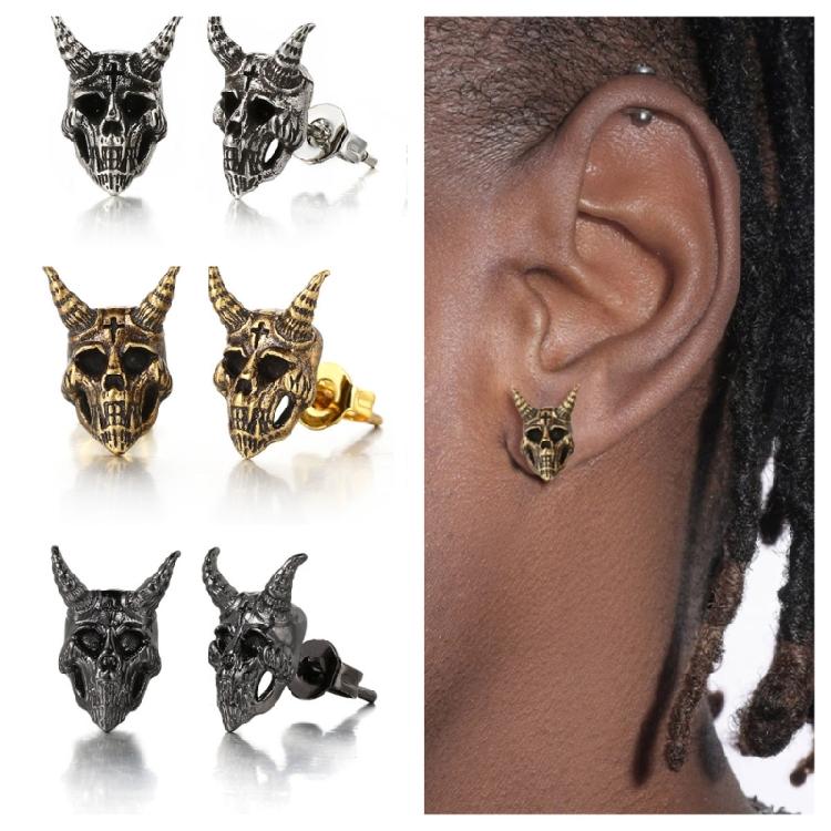 Sturdy Alloy Gothics Punks Skull Earrings Statement Jewelry Accessory for Casual Entertainment and Parties Supplies