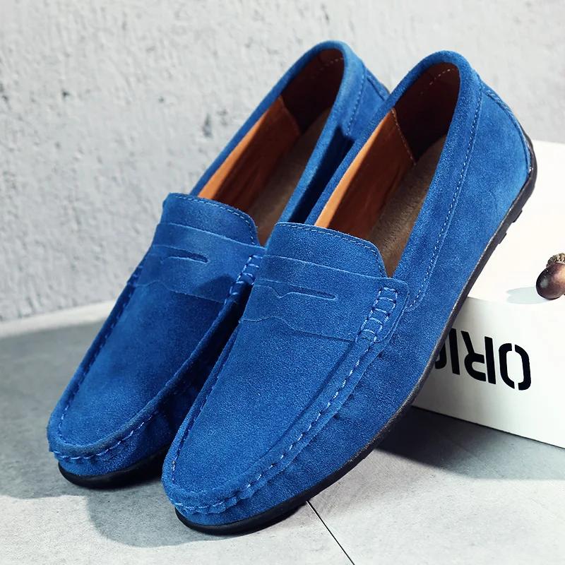 Men Casual Shoes Luxury Mens Loafers Handmade Suede Genuine Leather Men's Shoes Moccasins Slip On Flats Male Luxe Driving Shoes