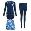 Plus Size Long Sleeve Rash Guard Set Women Men - UV Protection Surfing Snorkeling Suit With Built-in Bra Pad