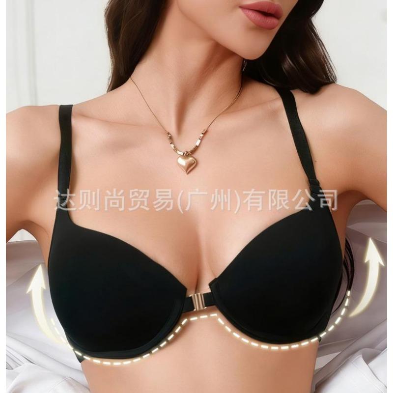 Women Sexy Lace Front Buckle Push Up Minimizer Comfy Beauty Back Bra