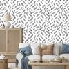 Retro wallpaper black feathers on a white background for the living room and bedroom 50x1000