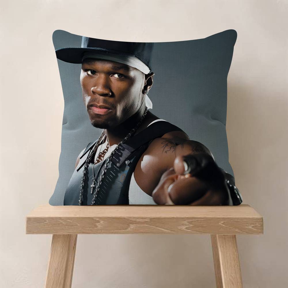 

Cent American Hit Pop Hop Rapper Cushion Cover Inches Farmhouse Decor Home Throw Pillow Covers For Couch Decorations 30x30 cm