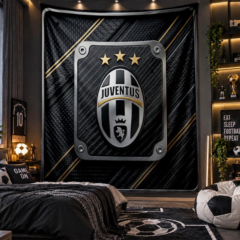 Arazzo da Appendere a Parete Tessuto Stampato Juventus FC per Soggiorno Camera da Letto Decorazione per la Casa