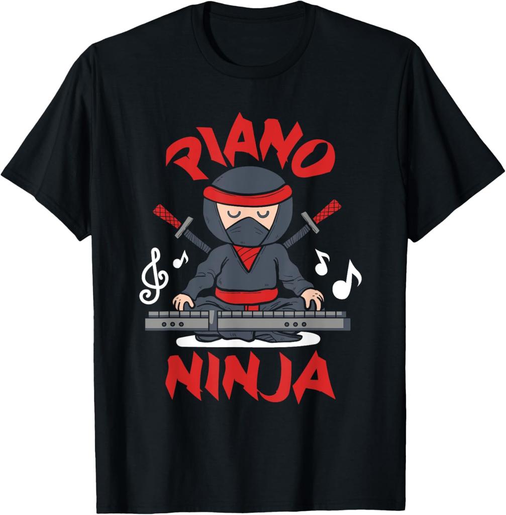 Piano Ninja Keyboard Player Keyboardist Keyboarder Pianist TShirt Unisex Summer Streetwear Tops Unisexs T Shirt Camiseta