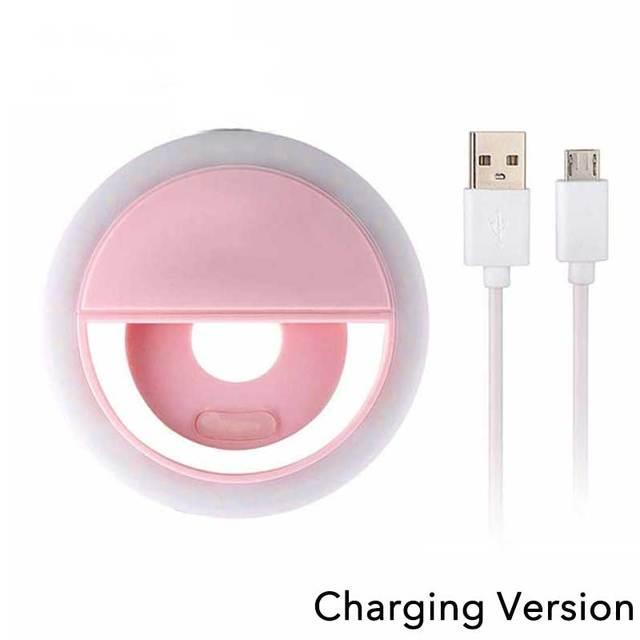 

Mobile phone fill light usb charge led selfie ring light phone live streaming video led selfie ring lamp for all smartphones розовый