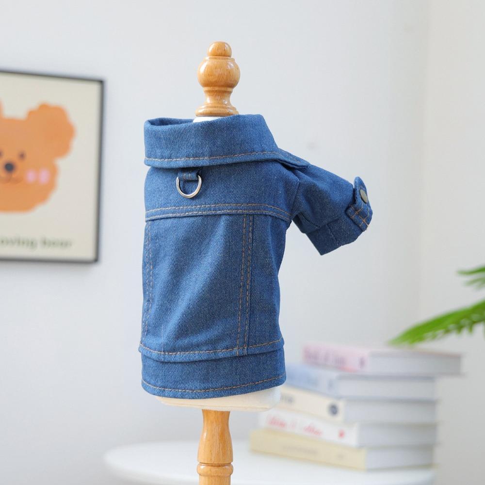 Blue Dog Denim Clothes Cute Dog Hoodie Creative Pet Costumes  Pet Supplies