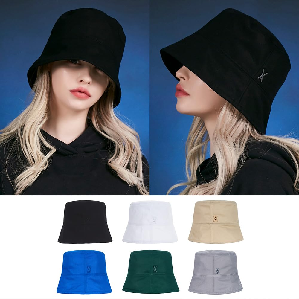 [VARZAR] Stud drop over fit bucket hat Black
