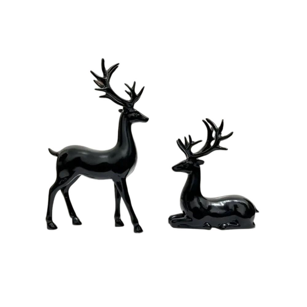 Sitting/Standing Position Deer Desktop Ornament Creative Christmas Deer Statue Office Desktop