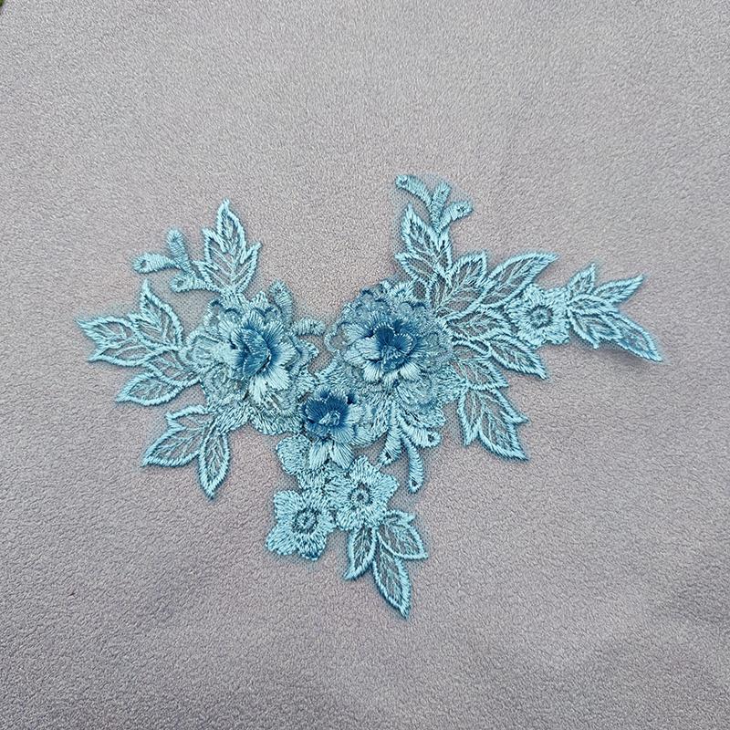 1pair Embroidered Three-dimensional Lace On Flower Wedding Dress Accessories DIY Lace Stickers Bridal Dress Decoration