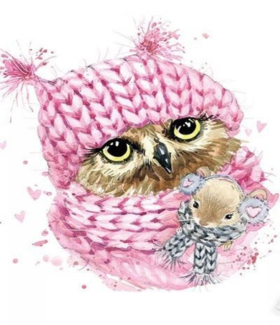 

Руопоти Малюнок за номерами Сова на полотні Рамка своїми руками Унікальний подарунок Настінний арт картина за номерами Лисяча тварина для вітальні 40x50cm NO Frame