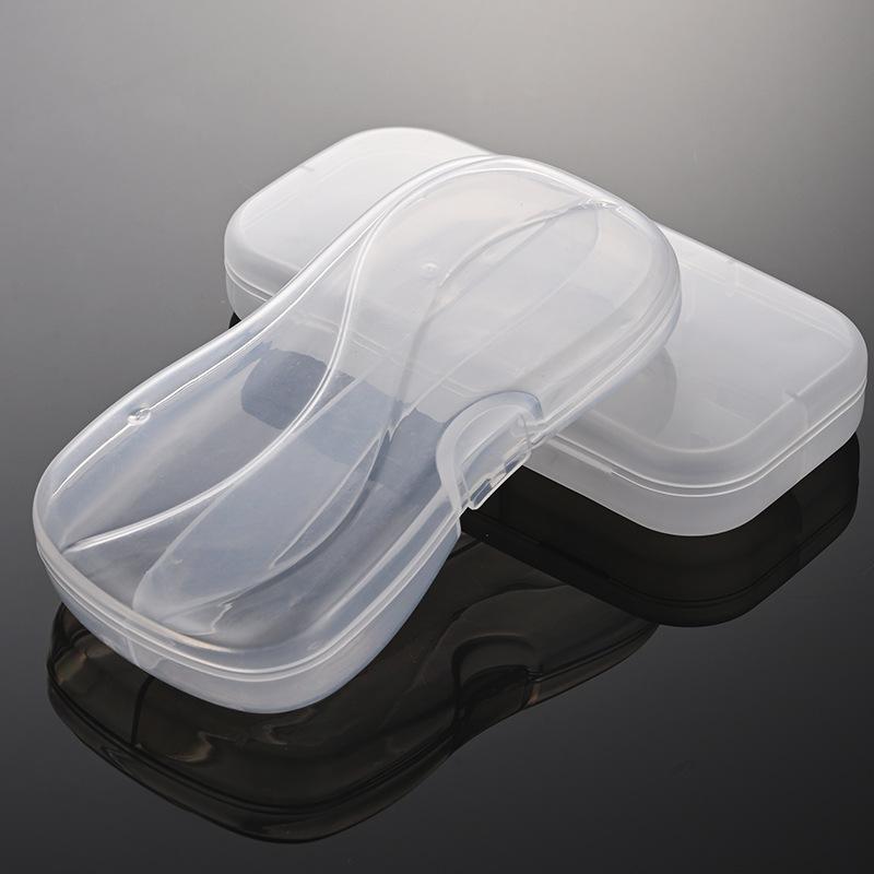 Plastic PP Children's Tableware Box, Fork and Spoon Empty Box, Two-piece Set, One-piece Small Display Box, Portable Box.