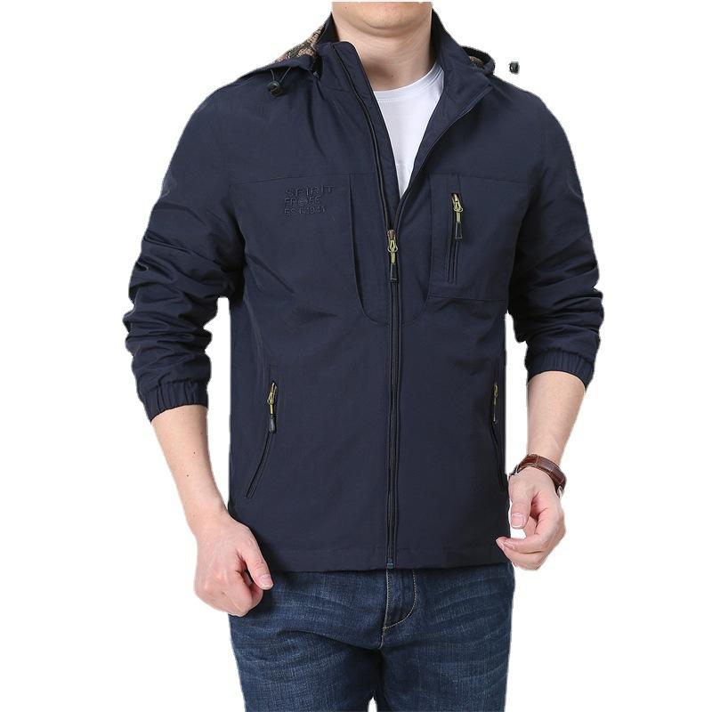 Jacket Men's Spring and Autumn New Jacket Casual Outdoor Youth Sports Hooded Jacket Men