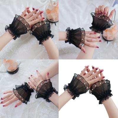 Elegante Perlenspitzenmanschetten Ärmel Handgelenkmanschetten Für Nailart-Fotografie Und Mode Dekorative Ärmel Handaccessoires
