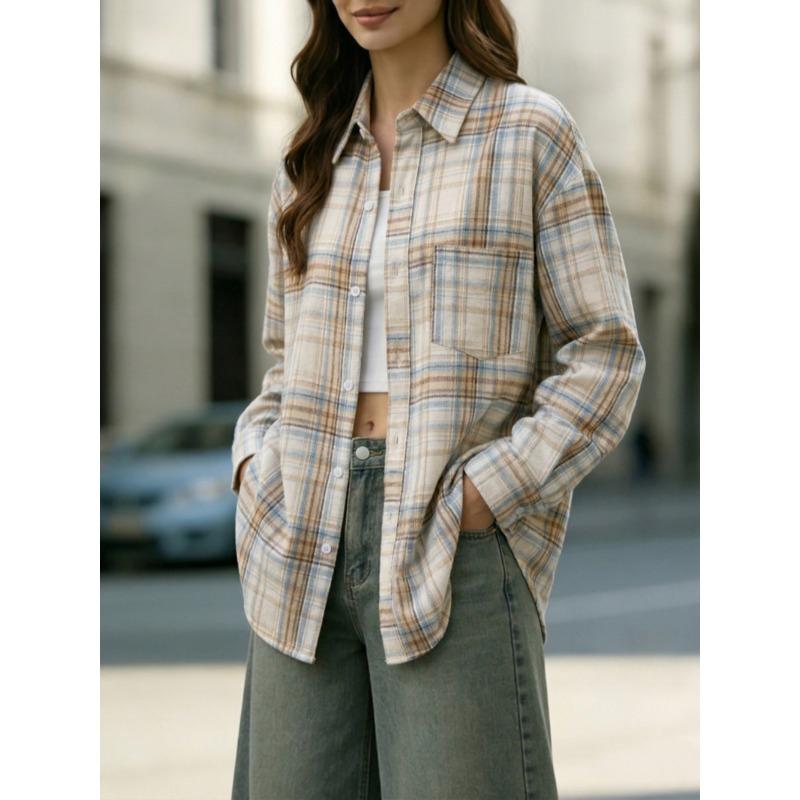 GMXIA Women's Fashion Long Sleeve POLO Neck Spring Autumn Casual Blouses & Shirts
